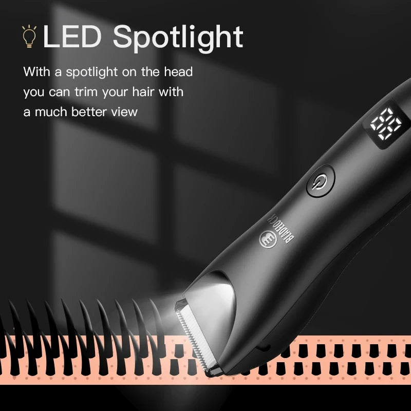 Professional Groin & Body Hair Trimmer – Rechargeable Ceramic Clipper