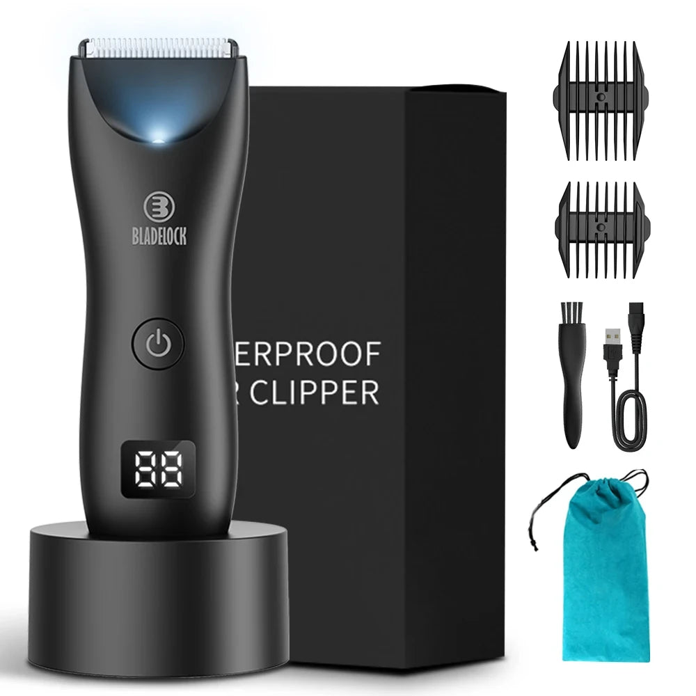 Professional Groin & Body Hair Trimmer – Rechargeable Ceramic Clipper