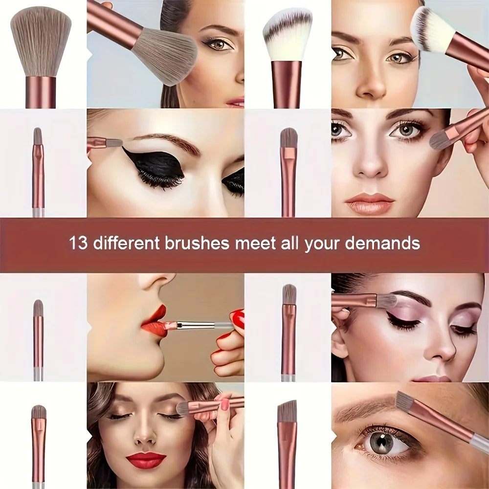 13pcs Professional Makeup Brush & Sponge Set