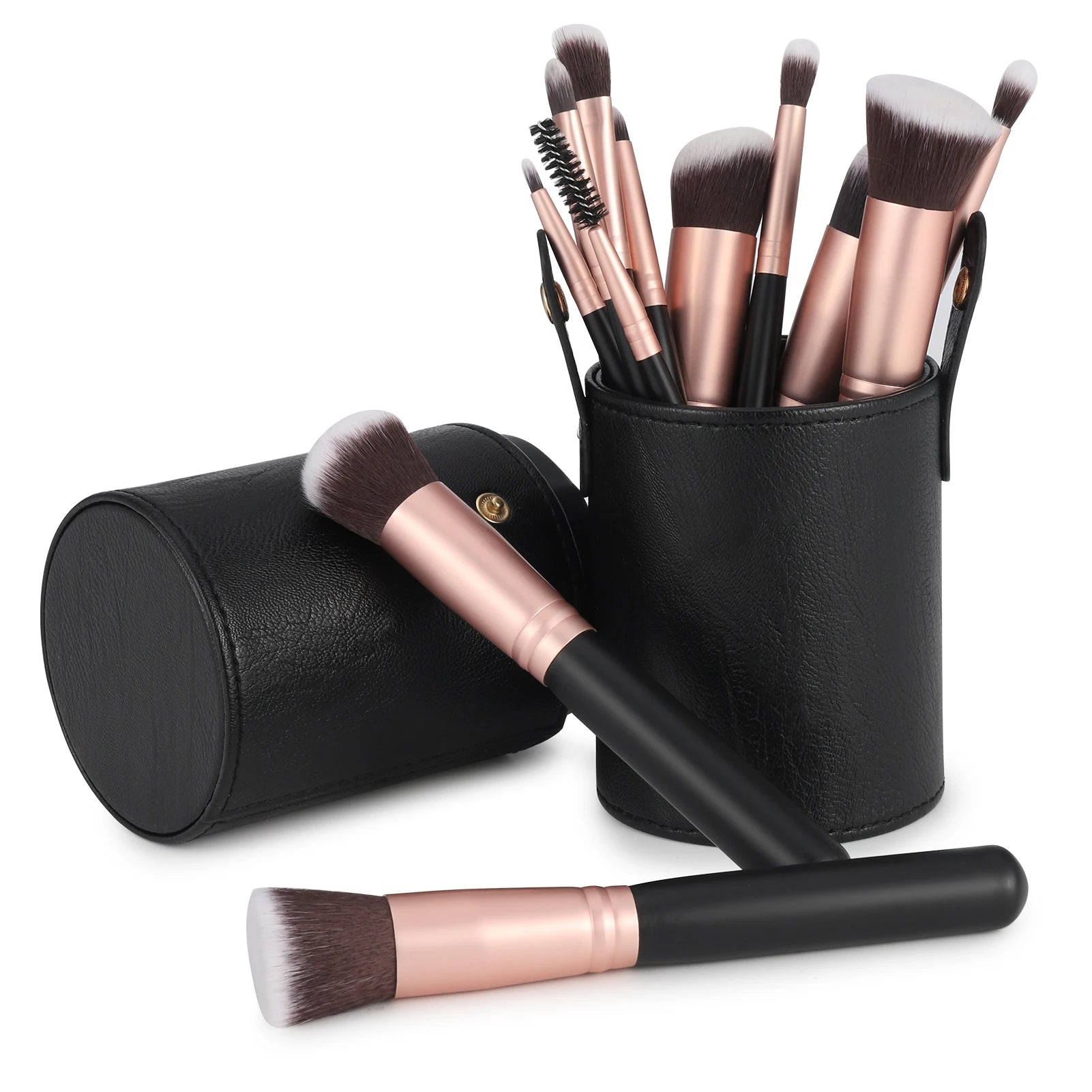 14pcs Professional Makeup Brush Set with PU Leather Holder