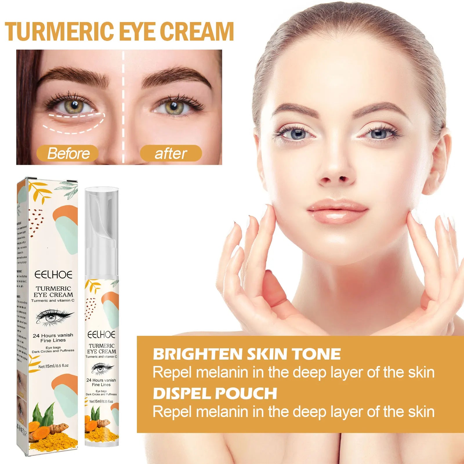 Eelhoe Turmeric Eye Cream – Anti-Wrinkle & Dark Circle Fade