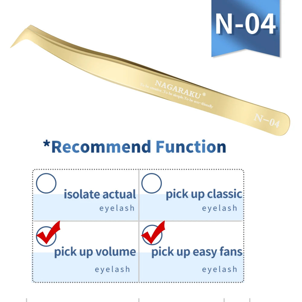 NAGARAKU Stainless Steel Eyelash Tweezers & Nippers Set