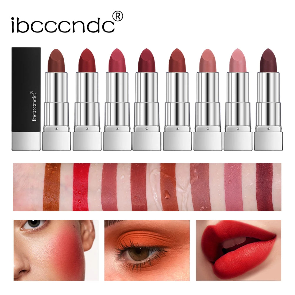 8-Pc Velvet Matte Lipstick Set – Long-Lasting Waterproof