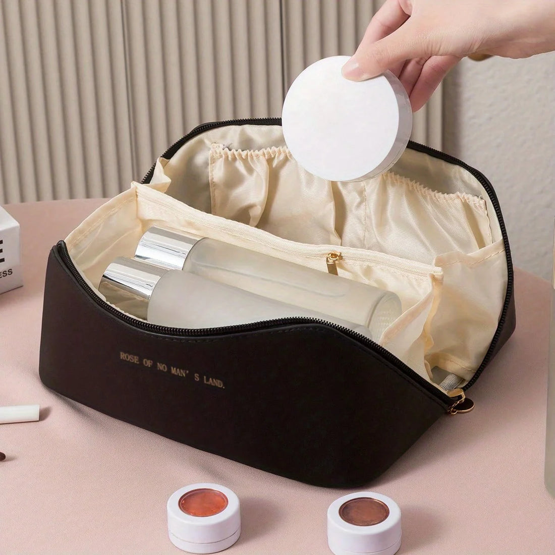 Luxury Makeup Organizer Bag with Zip – Travel Cosmetic Case