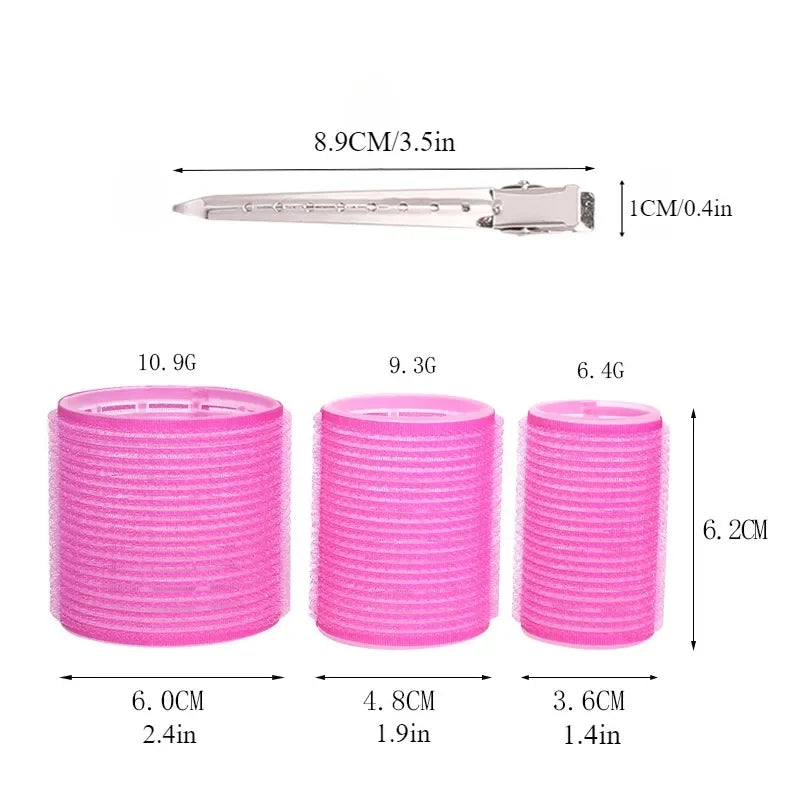 28pcs Hair Roller Set – Self-Grip Curlers & Metal Clips