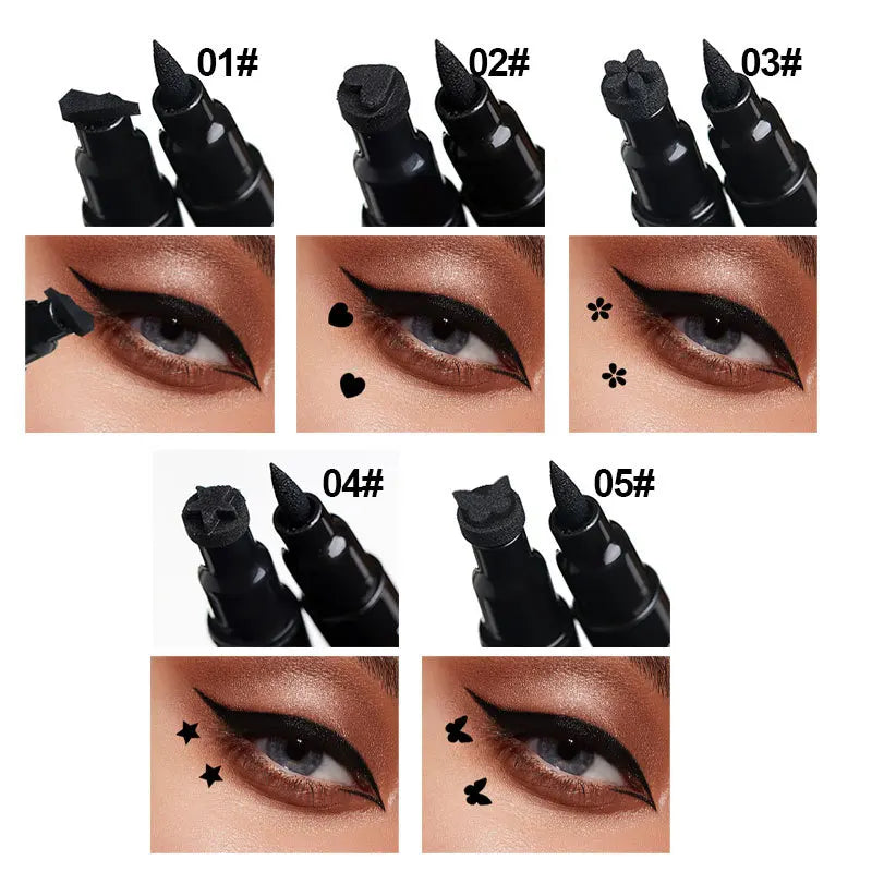 2-in-1 Butterfly Seal Eyeliner Pen – Star & Moon Stamp