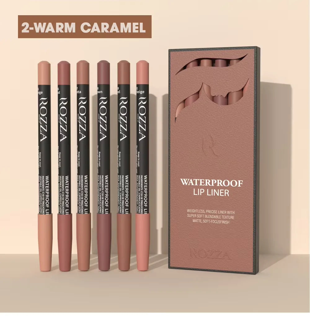 Rozza Waterproof Matte Lip Liner Pencil Set